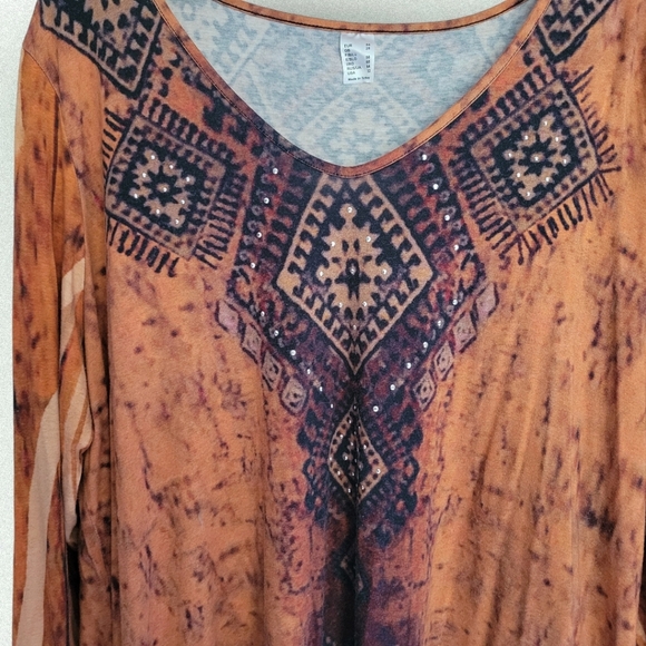 BOHO Top / Tunic Beautiful Pattern, Soft & Comfy - Picture 3 of 8